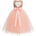 thumbnail image 1 of Ekidsbridal Heart Cutout Sequin Flower Girl Dress Junior Pageants Princess Ballroom Dance Gown 172seq 5, 1 of 3