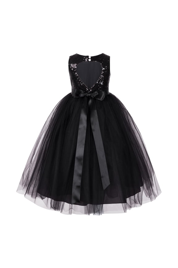 Heart Cutout Sequin Flower Girl Dress for Toddlers Junior Pageant Father Daughter Dance Recital Gowns 172seq 12