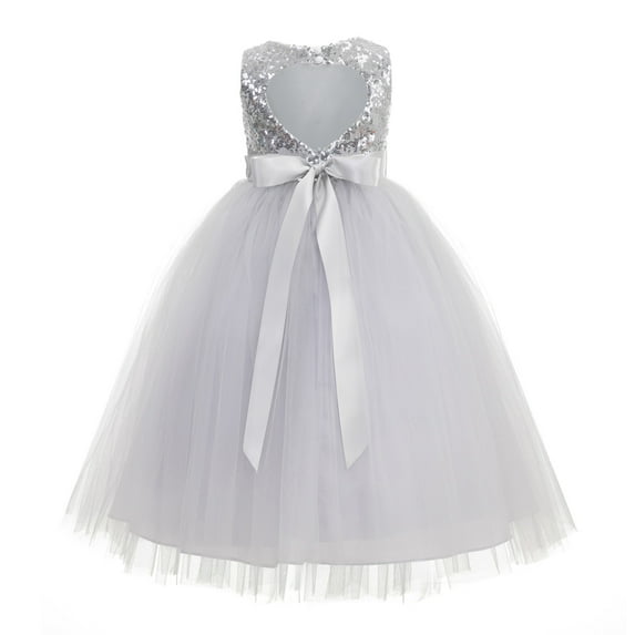 Ekidsbridal Heart Cutout Sequin Flower Girl Dress for Toddlers Junior Pageant Father Daughter Dance Recital Gowns 172seq 3