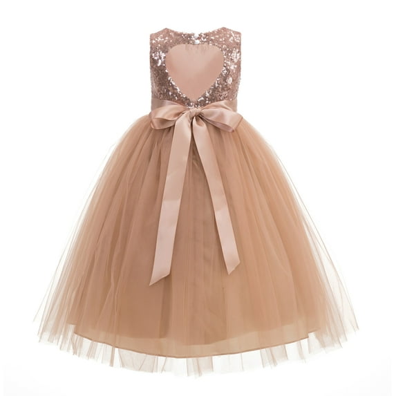 Ekidsbridal Heart Cutout Sequin Flower Girl Dress for Toddlers Junior Pageant Father Daughter Dance Recital Gowns 172seq 4