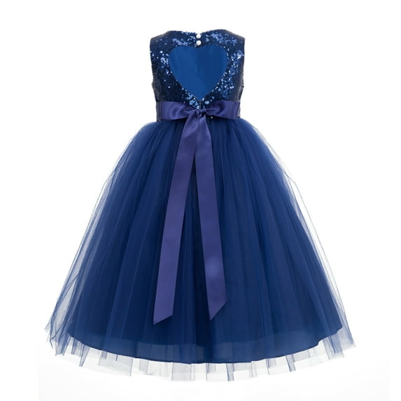 Ekidsbridal Heart Cutout Sequin Flower Girl Dress for Toddlers Junior Pageant Father Daughter Dance Recital Gowns 172seq 4