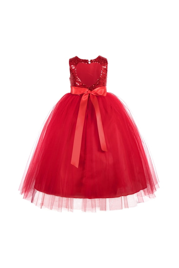 Heart Cutout Sequin Flower Girl Dress for Toddlers Junior Pageant Father Daughter Dance Recital Gowns 172seq 4