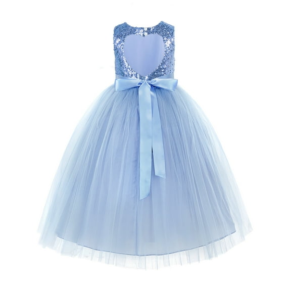 Ekidsbridal Heart Cutout Sequin Flower Girl Dress for Toddlers Junior Pageant Father Daughter Dance Recital Gowns 172seq 4