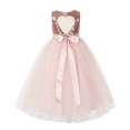 thumbnail image 1 of Ekidsbridal Heart Cutout Sequin Flower Girl Dress for Toddlers Junior Pageant Father Daughter Dance Recital Gowns 172seq 4, 1 of 3