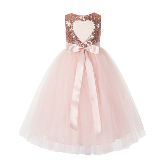 Ekidsbridal Heart Cutout Sequin Flower Girl Dress for Toddlers Junior Pageant Father Daughter Dance Recital Gowns 172seq 4