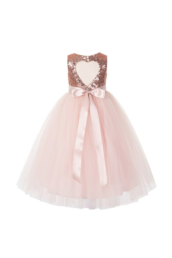 Heart Cutout Sequin Flower Girl Dress for Toddlers Junior Pageant Father Daughter Dance Recital Gowns 172seq 4