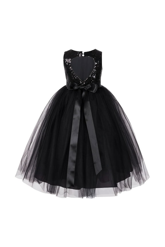 Heart Cutout Sequin Flower Girl Dress for Toddlers Junior Pageant Father Daughter Dance Recital Gowns 172seq 6