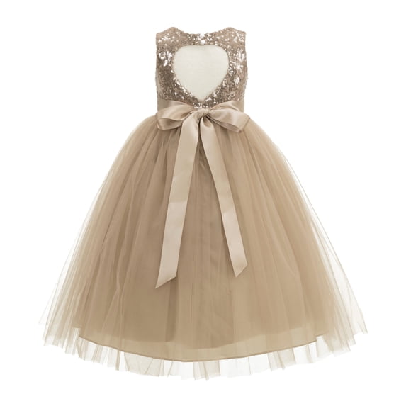Ekidsbridal Heart Cutout Sequin Flower Girl Dress for Toddlers Junior Pageant Father Daughter Dance Recital Gowns 172seq 6