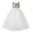 thumbnail image 1 of Ekidsbridal Heart Cutout Sequin Flower Girl Dresses Formal Ceremonial Gown for Wedding 172seq 3, 1 of 3