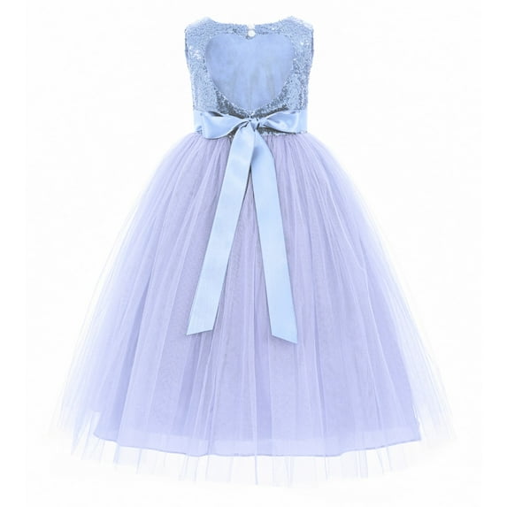 Ekidsbridal Heart Cutout Sequin Flower Girl Dresses Formal Ceremonial Gown for Wedding 172seq 3