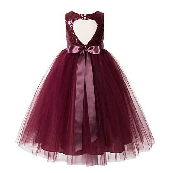Ekidsbridal Heart Cutout Sequin Flower Girl Dresses for Toddlers Pretty Princess Pageant Gown 172seq 6