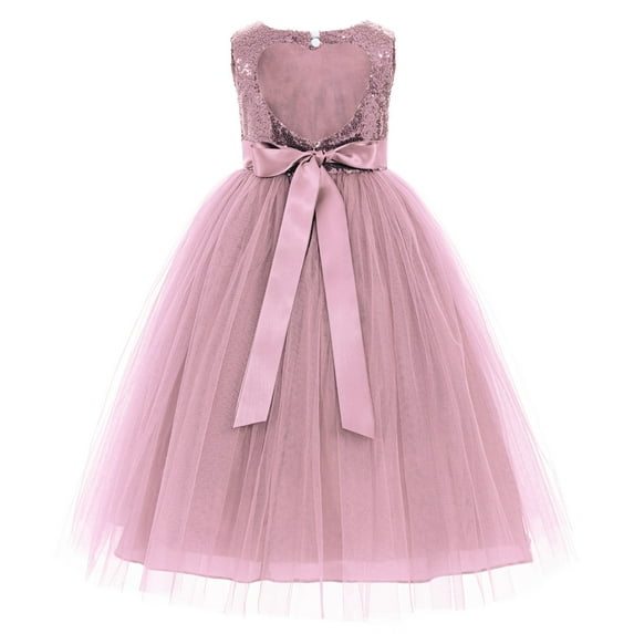 Ekidsbridal Heart Cutout Sequin Flower Girl Dresses for Toddlers Pretty Princess Pageant Gown 172seq 10