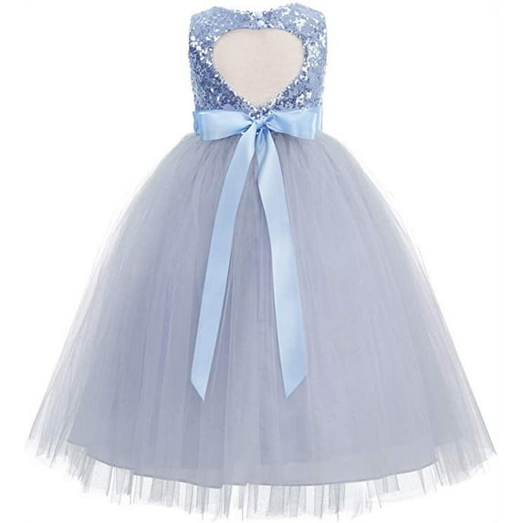 Ekidsbridal Heart Cutout Sequin Flower Girl Dresses for Toddlers Pretty Princess Pageant Gown 172seq 3