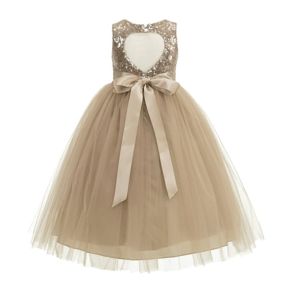 Ekidsbridal Heart Cutout Sequin Flower Girl Dresses for Toddlers Pretty Princess Pageant Gown 172seq 4