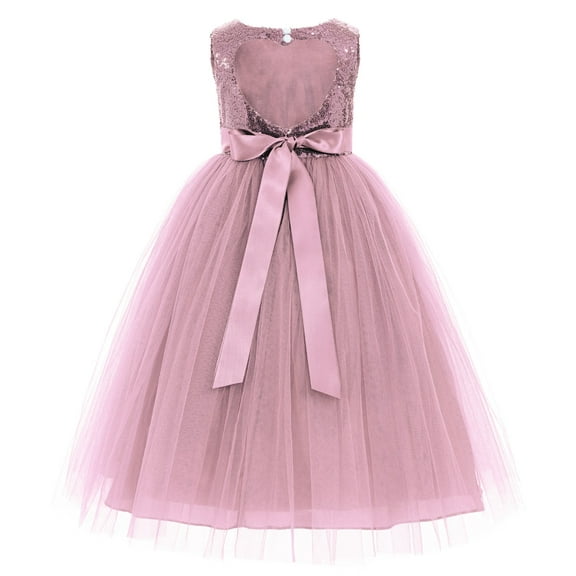 Ekidsbridal Heart Cutout Sequin Flower Girl Dresses for Toddlers Pretty Princess Pageant Gown 172seq 5