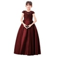 thumbnail image 1 of Ekidsbridal Illusion Lace Cap Sleeves Flower Girl Dress Wedding Reception Junior Bridesmaid Communion Baptism L246 2, 1 of 6