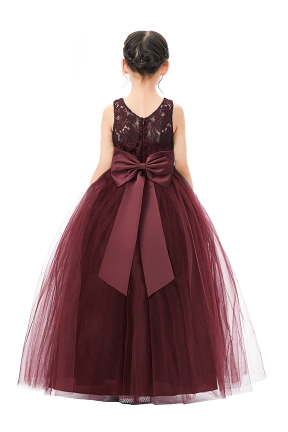 Illusion Lace Flower Girl Dresses for Father Daughter Dance Ballroom Recital Birthday Party Gown 331 2