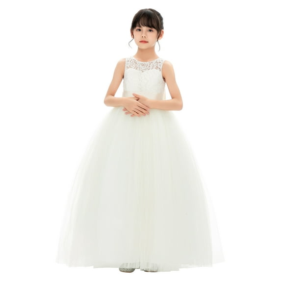 Ekidsbridal Illusion Lace Flower Girl Dresses for Pageants Junior Bridesmaid Wedding Reception Photoshoot 331 4