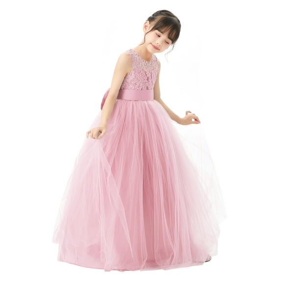 Ekidsbridal Illusion Lace Flower Girl Dresses for Pageants Junior Bridesmaid Wedding Reception Photoshoot 331 4