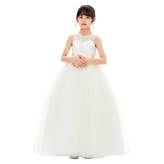 Ekidsbridal Illusion Lace Flower Girl Dresses for Pageants Junior Bridesmaid Wedding Reception Photoshoot 331 6