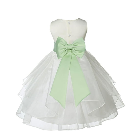 Ekidsbridal Ivory Apple Green Shimmering Organza Flower Girl Dress Junior Beauty Pageant Mini Bridal Gown Ballroom Dance Recital 4613T 2