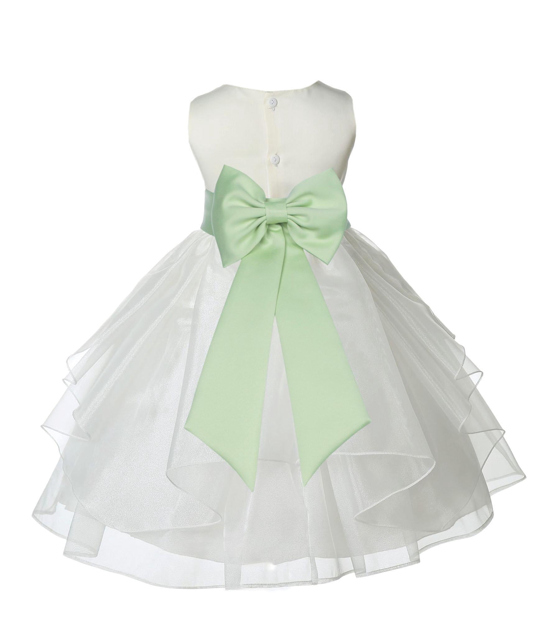 Ekidsbridal Ivory Apple Green Shimmering Organza Flower Girl Dress Junior  Beauty Pageant Mini Bridal Gown Ballroom Dance Recital 4613T 4 - Walmart  Business Supplies