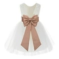 thumbnail image 1 of Ekidsbridal Ivory Backless Lace V-Back Father Daughter Dance Recital Dresses for Flower Girls 206T 2, 1 of 3