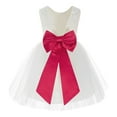 thumbnail image 1 of Ekidsbridal Ivory Backless Lace V-Back Father Daughter Dance Recital Dresses for Flower Girls 206T 5, 1 of 3