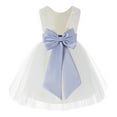 thumbnail image 1 of Ekidsbridal Ivory Backless Lace V-Back Father Daughter Dance Recital Dresses for Flower Girls 206T M, 1 of 2