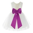 thumbnail image 1 of Ekidsbridal Ivory Backless Lace V-Back Father Daughter Dance Recital Dresses for Flower Girls 206T S, 1 of 3