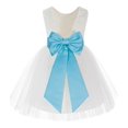 thumbnail image 1 of Ekidsbridal Ivory Backless Lace V-Back Flower Girl Dresses Fancy Formal Princess Pageant Gown 206T 2, 1 of 3