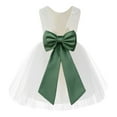 thumbnail image 1 of Ekidsbridal Ivory Backless Lace V-Back Flower Girl Dresses Fancy Formal Princess Pageant Gown 206T 5, 1 of 2