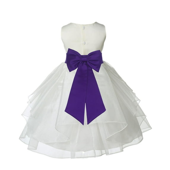 Ekidsbridal Ivory Cadbury Shimmering Organza Flower Girl Dress Junior Beauty Pageant Mini Bridal Gown Ballroom Dance Recital 4613T S