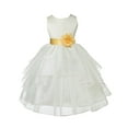 thumbnail image 1 of Ekidsbridal Satin Shimmering Organza Ivory Flower Girl Dress Formal Evening Gown Ballroom Dance Recital Church Christening 4613T 4, 1 of 2