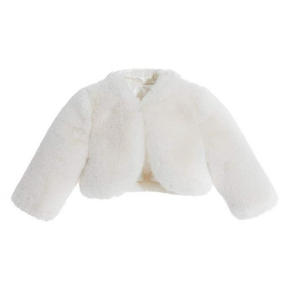 Ekidsbridal Ivory Faux Fur Capes Formal Flower Girl Bolero Cozy Fur Jacket 2