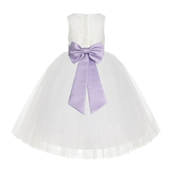 Ekidsbridal Ivory Floral Lace Flower Girl Dress Formal Photoshoot Graduation Ceremonial Gown for Toddlers LG7noFT 3
