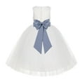 thumbnail image 1 of Ekidsbridal Girl Baptism Flower Girl Dress - Ivory Lace Tutu Tulle with Tiebow LG7noFT-A (Size: M-10), 1 of 3