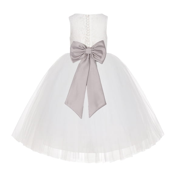 Ekidsbridal Ivory Floral Lace Flower Girl Dress Formal Photoshoot Graduation Ceremonial Gown for Toddlers LG7noFT 8