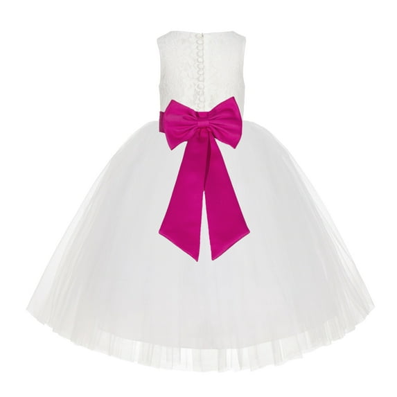 Ekidsbridal Ivory Floral Lace Flower Girl Dress Junior Bridesmaid Beauty Pageant Pretty Princess Gown LG7noFT M 8