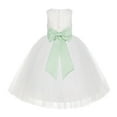 thumbnail image 1 of Ekidsbridal Girl Baptism Flower Girl Dress - Ivory Lace Tutu Tulle with Tiebow LG7noFT-A (Size: M-10), 1 of 2