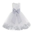 thumbnail image 1 of Ekidsbridal White Floral Lace Heart Cutout with Petals Flower Girl Dress Formal Photoshoot Father Daughter Dance Ballroom Gown 185T 10, 1 of 3