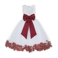 thumbnail image 1 of Ekidsbridal Ivory Floral Lace Heart Cutout Flower Girl Dress with Petals Wedding Pageant Christening Gown for Toddlers 185T 12, 1 of 3