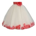 thumbnail image 1 of Ekidsbridal Ivory Floral Lace Heart Cutout Flower Girl Dress with Petals Wedding Pageant Christening Gown for Toddlers 185T 2, 1 of 2