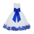 thumbnail image 1 of Ekidsbridal Ivory Floral Lace Heart Cutout Flower Girl Dress with Petals Wedding Pageant Christening Gown for Toddlers 185T 3, 1 of 3