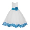 thumbnail image 1 of Ekidsbridal Ivory Floral Lace Heart Cutout Flower Girl Dress with Petals Wedding Pageant Christening Gown for Toddlers 185T 5, 1 of 2
