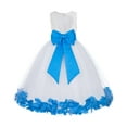 thumbnail image 1 of Ekidsbridal White Floral Lace Heart Cutout Flower Girl Dress with Petals Wedding Pageant Recital Communion Baptism Holiday 185T 7, 1 of 3
