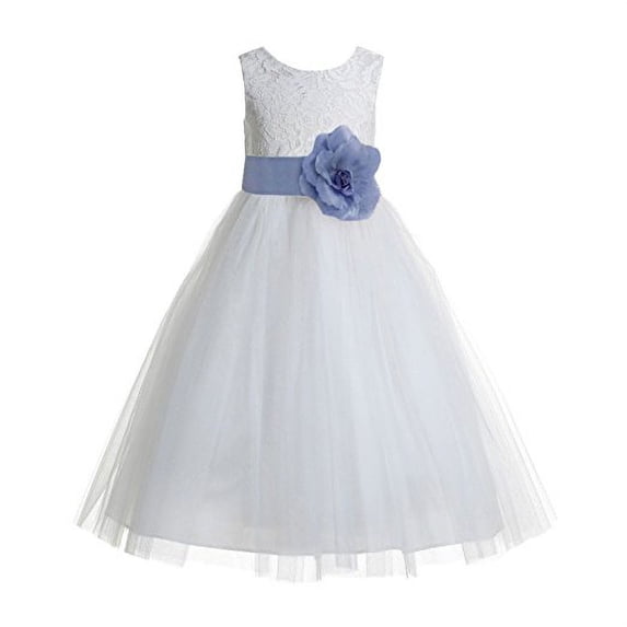 Ekidsbridal Ivory Floral Lace Heart Cutout Flower Girl Dresses Formal Pageant Gowns for Toddlers Ballroom Dance 172T 12
