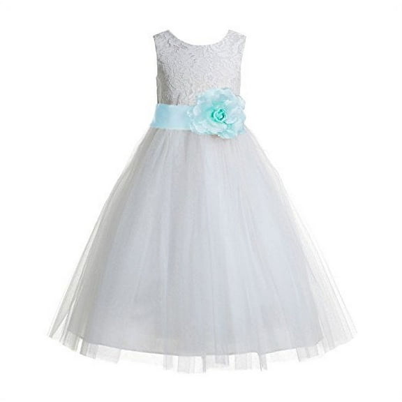 Ekidsbridal Ivory Floral Lace Heart Cutout Flower Girl Dresses Formal Pageant Gowns for Toddlers Ballroom Dance 172T 6