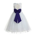 thumbnail image 1 of Ekidsbridal Floral Lace Heart Cutout White Flower Girl Dresses First Communion Holy Baptism for Church Christening Gown 172T 10, 1 of 2