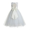 thumbnail image 1 of Ekidsbridal Ivory Floral Lace Heart Cutout Formal Flower Girl Dress Pretty Princess Wedding Tulle Mini Bridal Gown 172T 10, 1 of 2